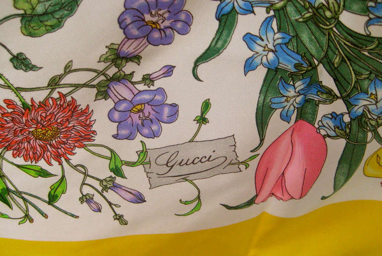 1970s Gucci V. Accornero Silk Scarf For Sale 5