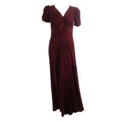 1930s Bias Cut Velvet Dress