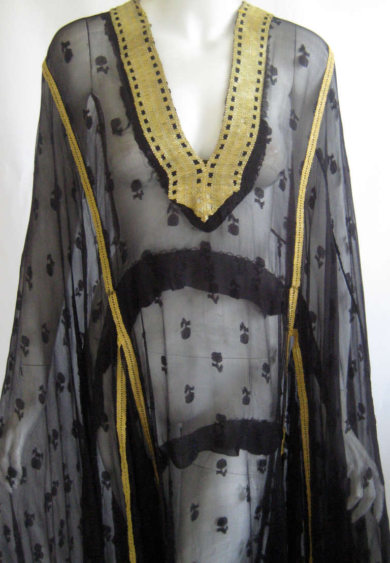 Art Deco Silk Chiffon Caftan For Sale 4