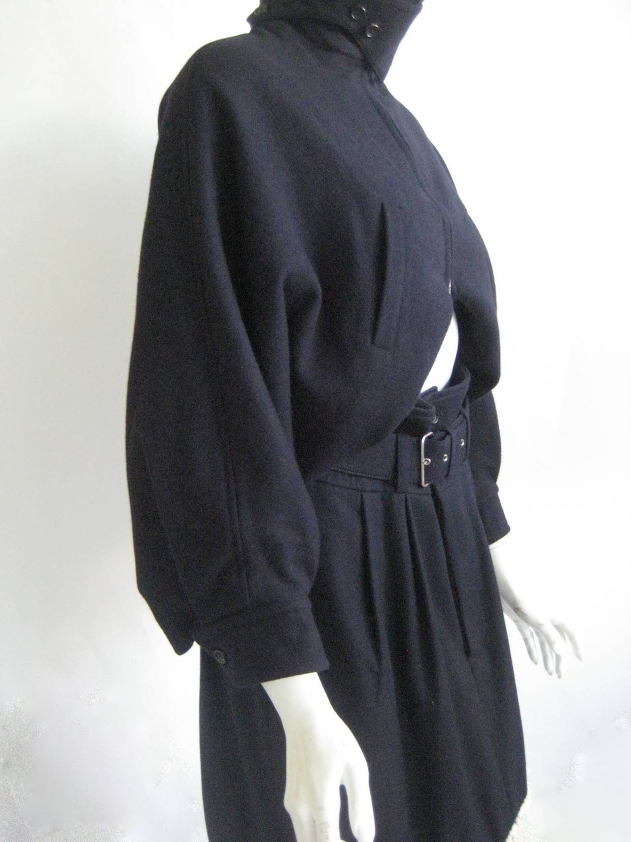 1989 Comme Des Garcons Black Wool Crochet Skirt Suit In Excellent Condition In Chicago, IL