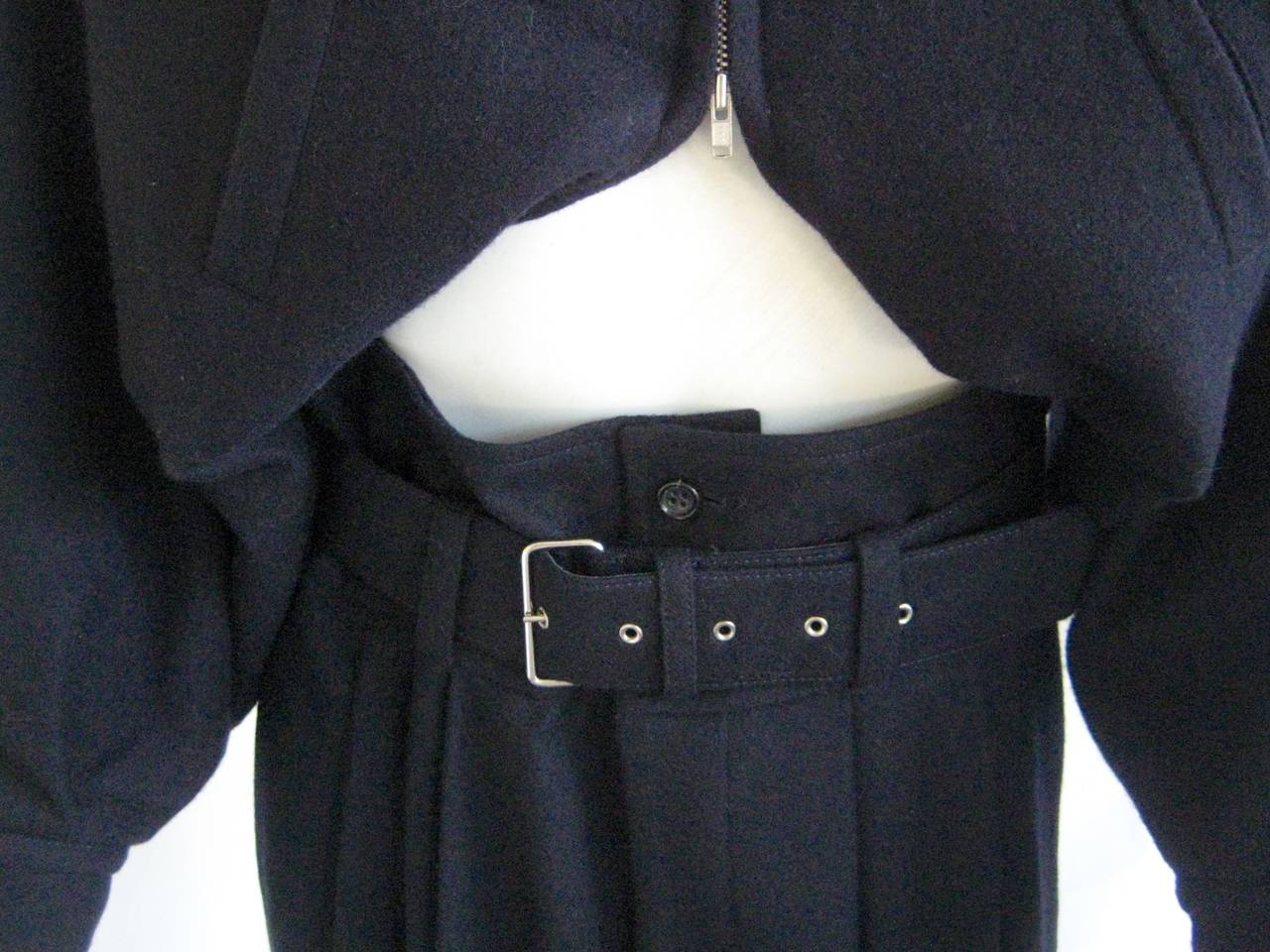 1989 Comme Des Garcons Black Wool Crochet Skirt Suit 1