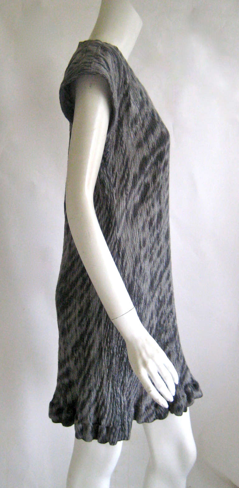 1980s Issey Miyake Crinkle Cotton Dress In Excellent Condition In Chicago, IL