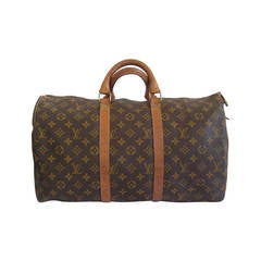 1970s Louis Vuitton French Company Keep All 45 Duffle Bag