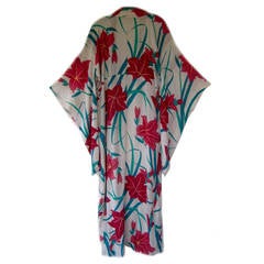 1930s Art Deco Japanese Floral Silk Export Kimono