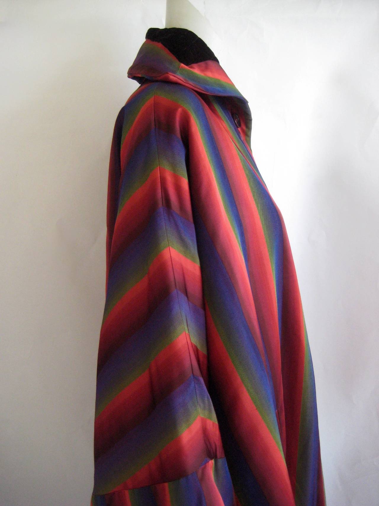 Vintage Romeo Gigli Striped Silk Cocoon Coat 1