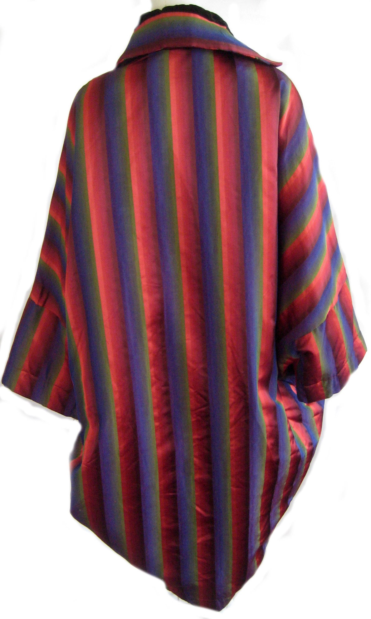 Vintage Romeo Gigli Striped Silk Cocoon Coat In Excellent Condition In Chicago, IL