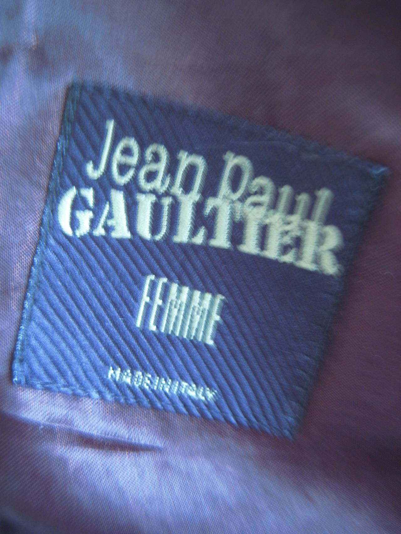1990s Jean Paul Gaultier Black Pin Stripe Trouser Suit For Sale 5