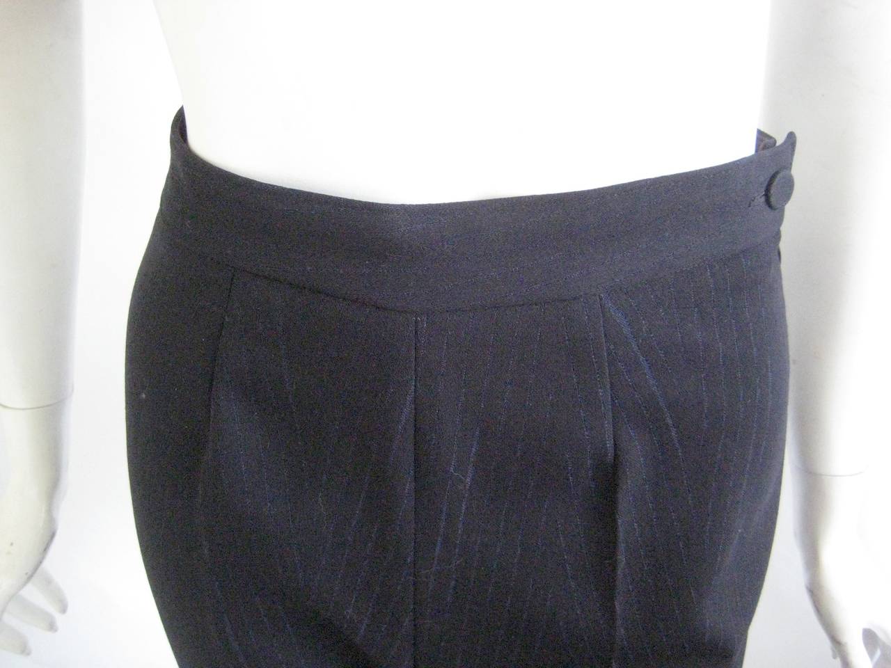 1990s Jean Paul Gaultier Black Pin Stripe Trouser Suit For Sale 4