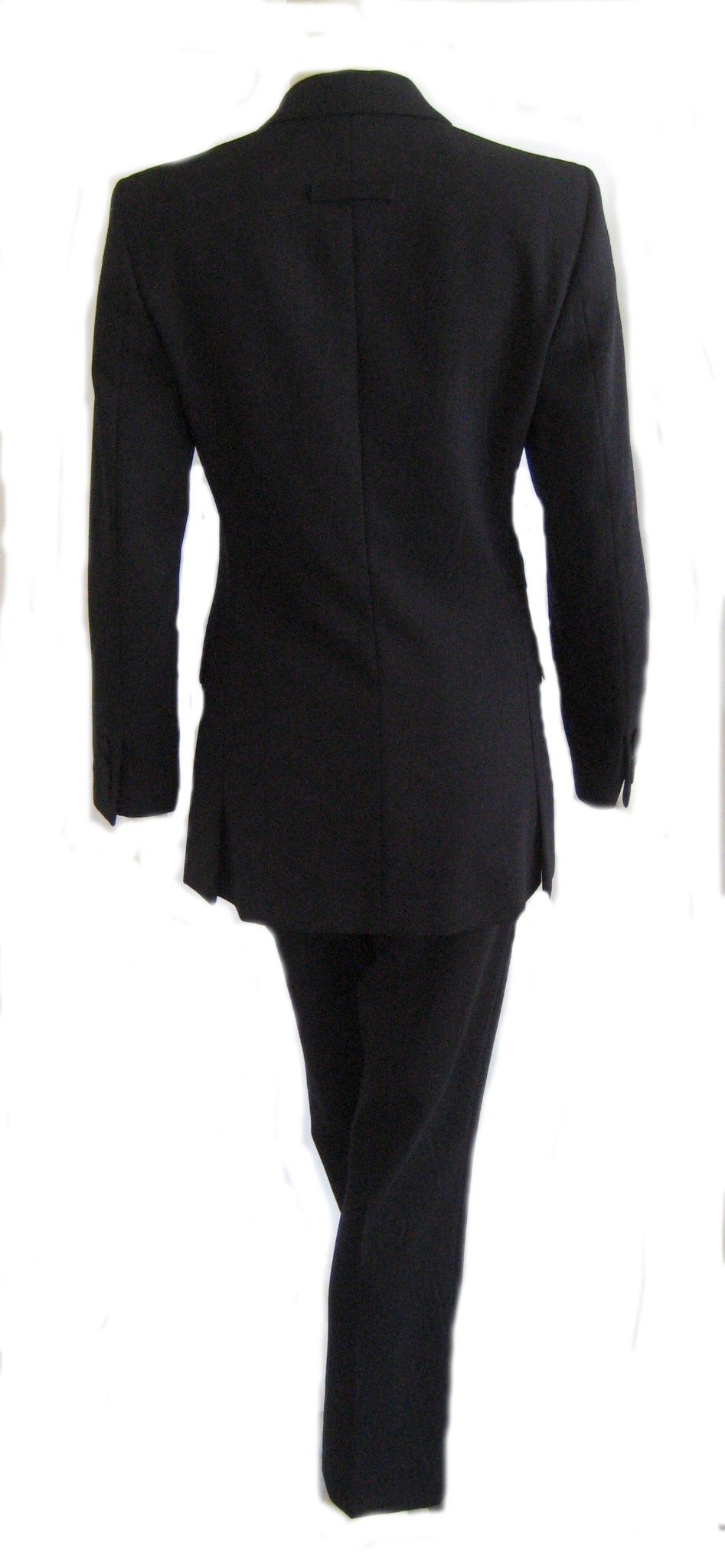 1990s Jean Paul Gaultier Black Pin Stripe Trouser Suit For Sale 2