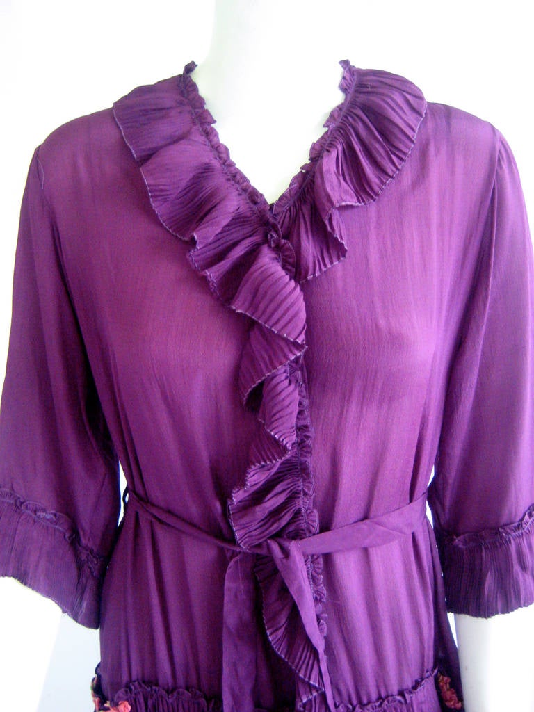 Women's Art Nouveau Pleated Silk Lingerie Jacket