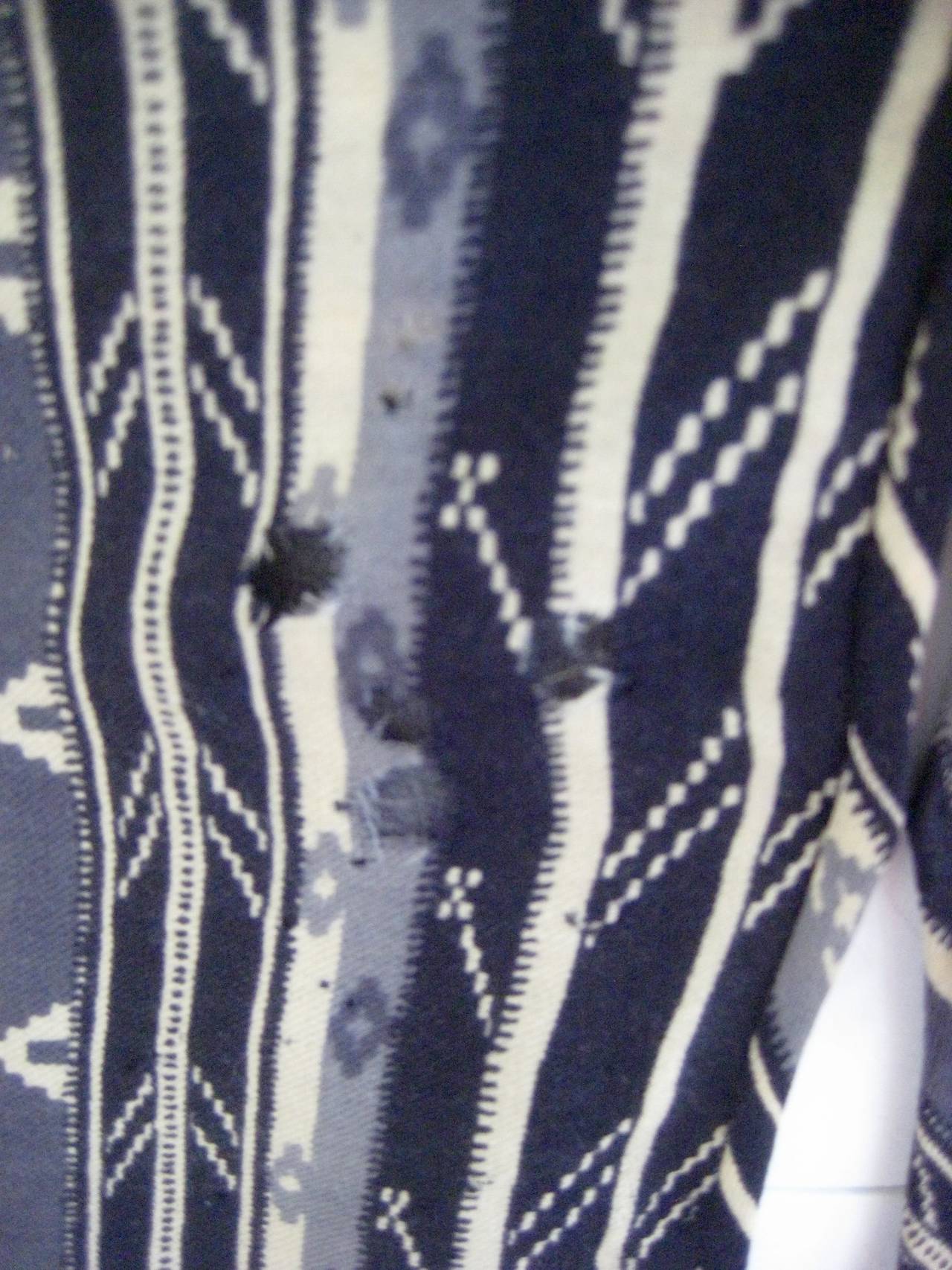 1970s Thea Porter Couture Ikat Wool Vest As Found For Sale 3