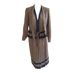 1970s Thea Porter Silk Skirt Suit