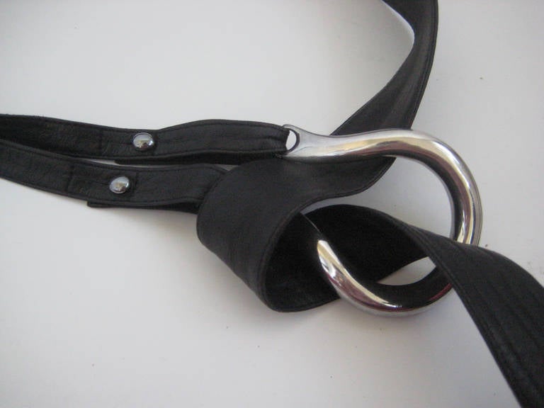 1970s Elsa Peretti For Halston Sterling Horseshoe Buckle with 4 Belts In Excellent Condition In Chicago, IL