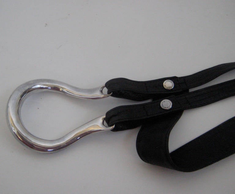 Women's 1970s Elsa Peretti For Halston Sterling Horseshoe Buckle with 4 Belts