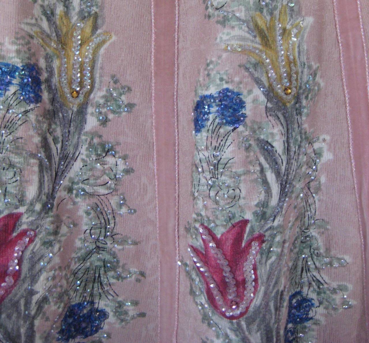 1950s Franco Bertoli Hand Painted Sequin Circle Skirt