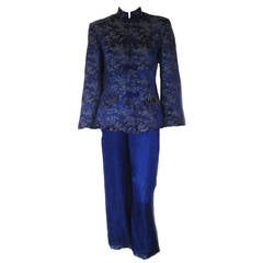 1940s Chinese Export Silk Pajama Lounge Set