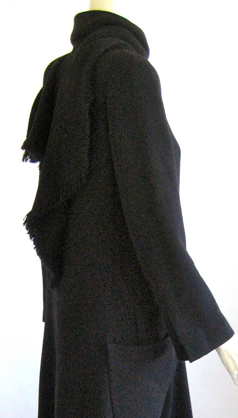 Women's Yohji Yamamoto Maxi Coat with Attached  Scarf For Sale