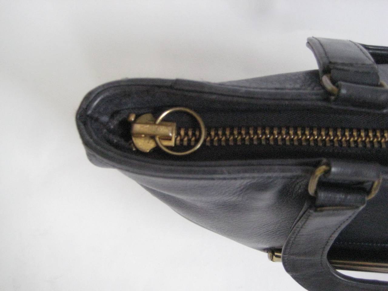 1960s Bonnie Cashin for Coach Navy Blue Leather Bag For Sale 1