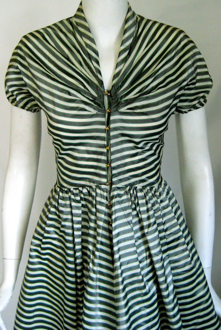 Claire McCardell Striped Cocktail Dress In Excellent Condition For Sale In Chicago, IL