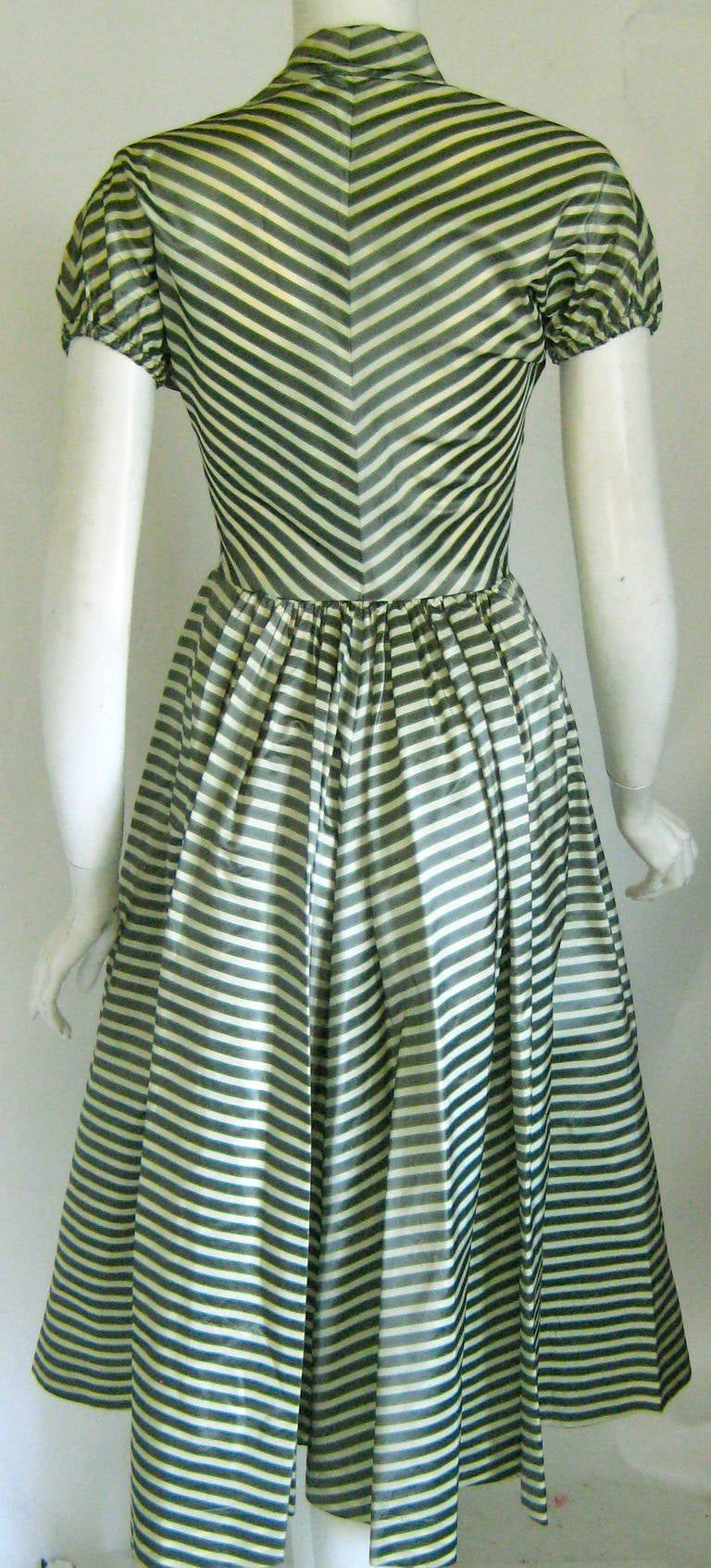 Claire McCardell Striped Cocktail Dress For Sale 1
