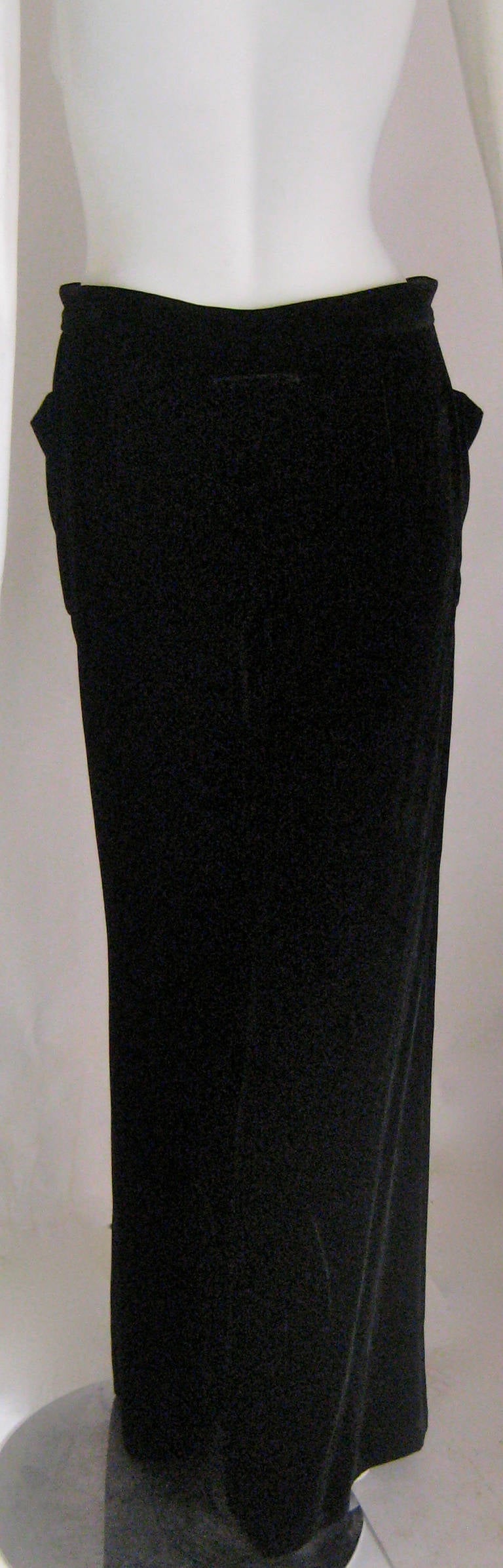 Jean Paul Gaultier Wide Leg Silk Velvet Pants In Excellent Condition For Sale In Chicago, IL