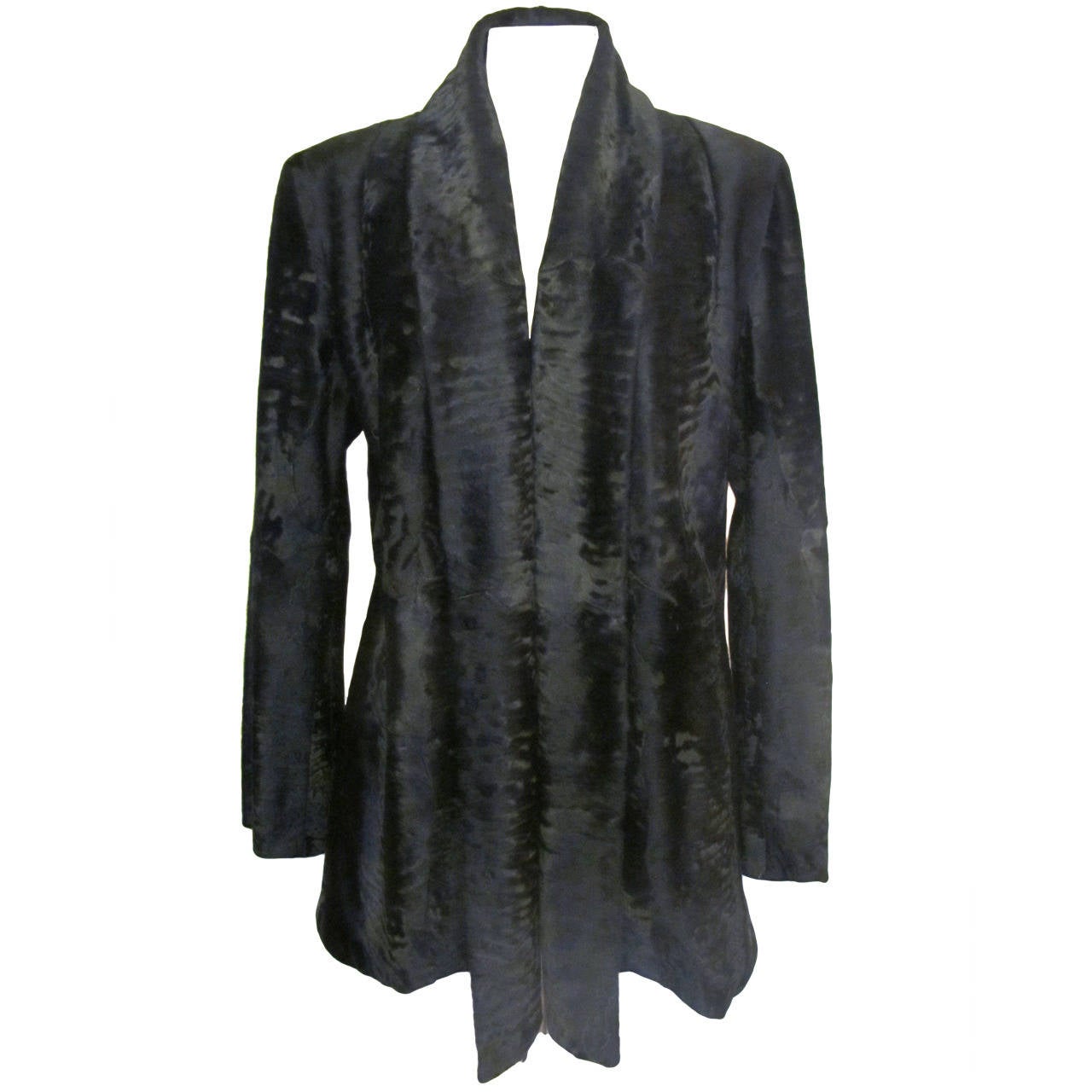 Giuliana Teso Black Broadtail Jacket for Neiman Marcus For Sale