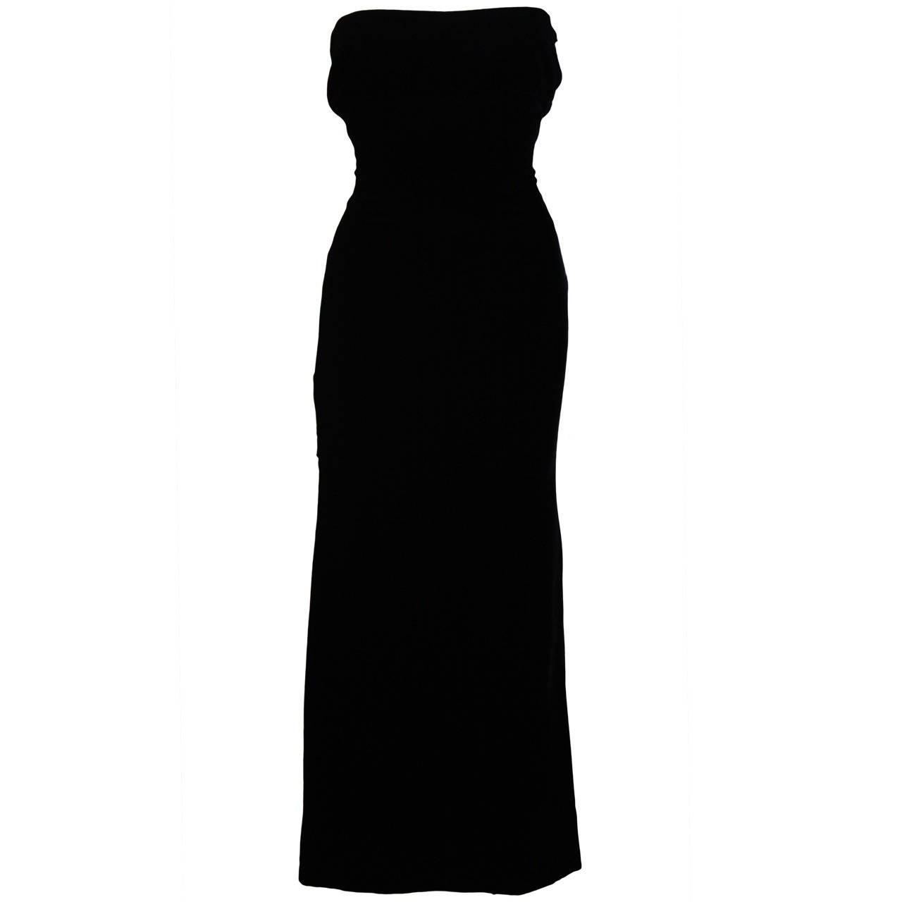 Oscar De La Renta Black Velvet Gown