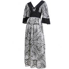 Thea Porter Printed Cotton Maxi Gown