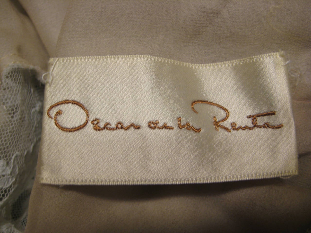 1960s Oscar De La Renta Pale Grey Silk Empire Dress For Sale 3