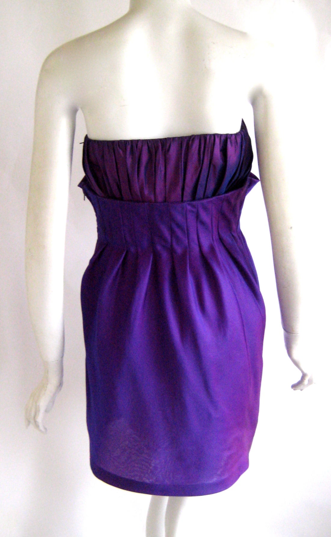 1980s Carolyne Roehm Silk Petal Cocktail Dress For Sale 1