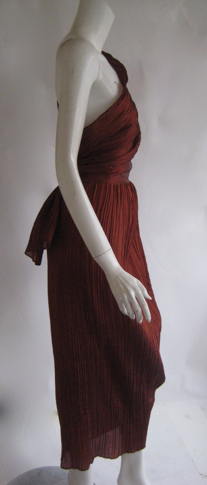 Women's 1990s Romeo Gigli Pleated Silk Wrap Dress