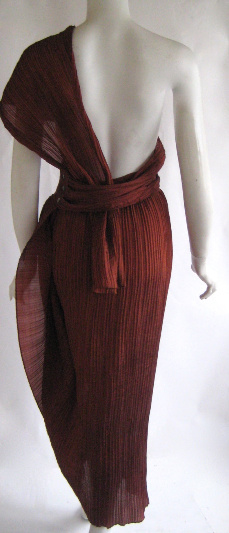 1990s Romeo Gigli Pleated Silk Wrap Dress 1