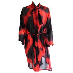 Rare Early Demeulemeester Ombre Silk Chiffon Tunic Dress