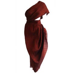 1990s Romeo Gigli Pleated Silk Wrap Dress