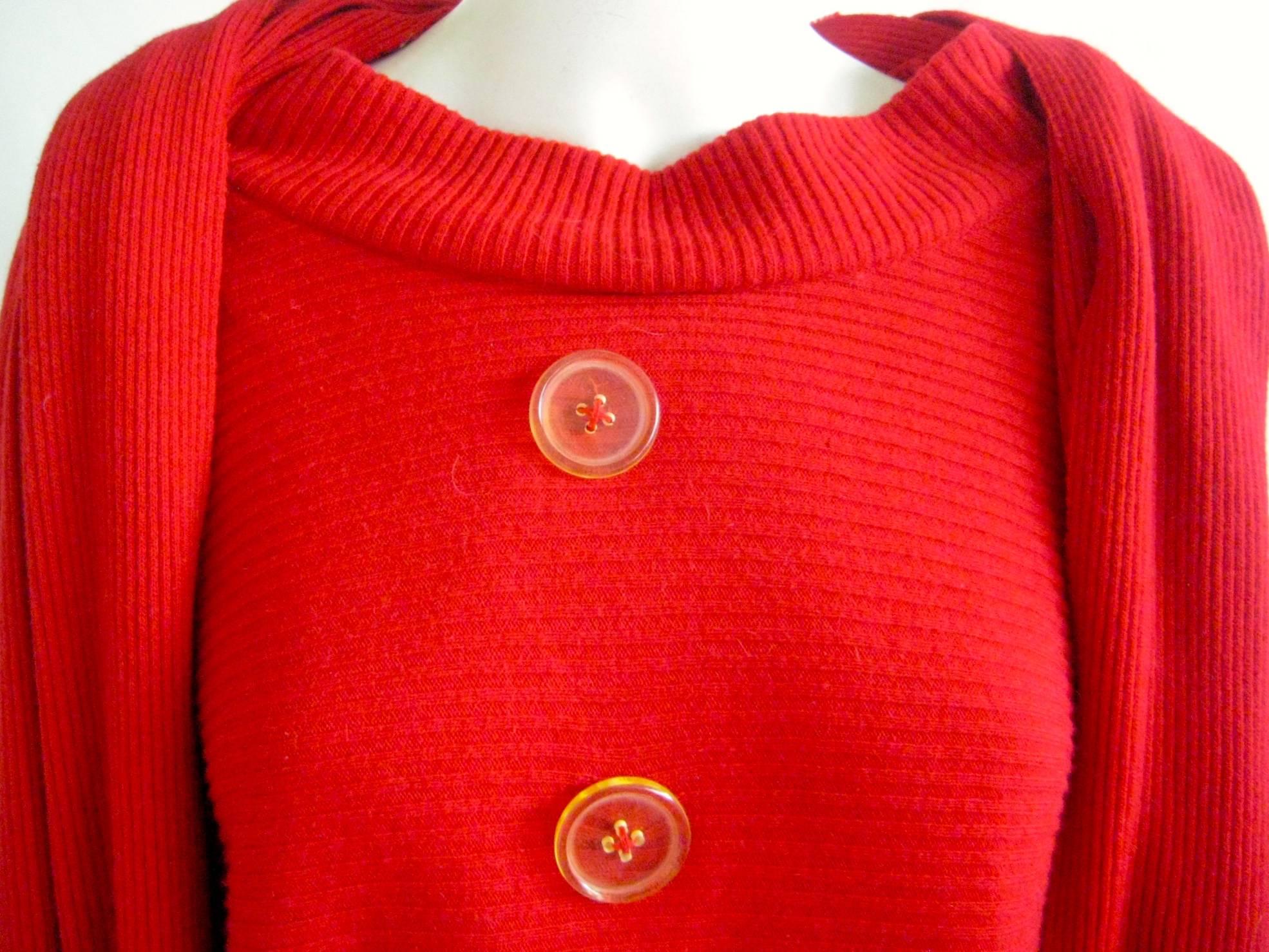 Rare 1980s Patrick Kelly Button Sweater Ensemble  For Sale 3