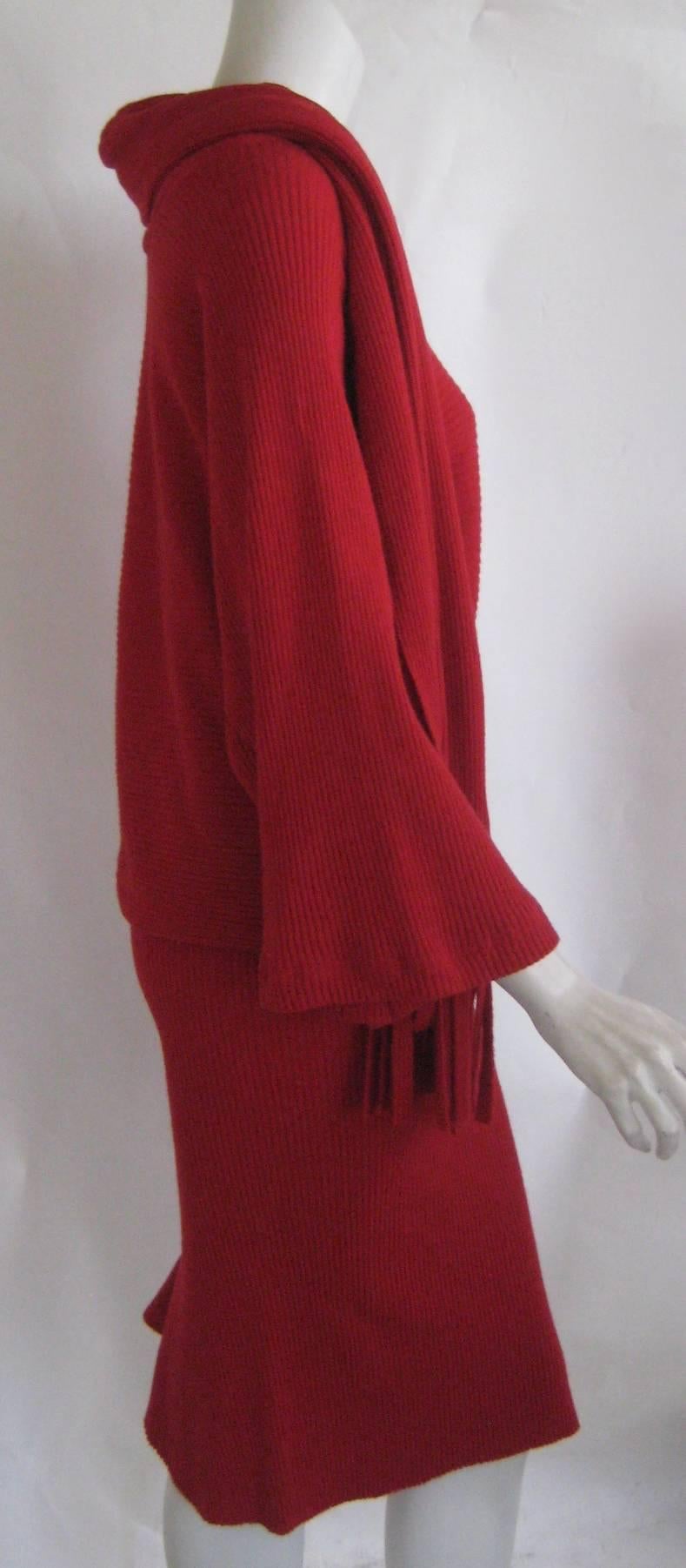 Rare 1980s Patrick Kelly Button Sweater Ensemble  In Excellent Condition For Sale In Chicago, IL