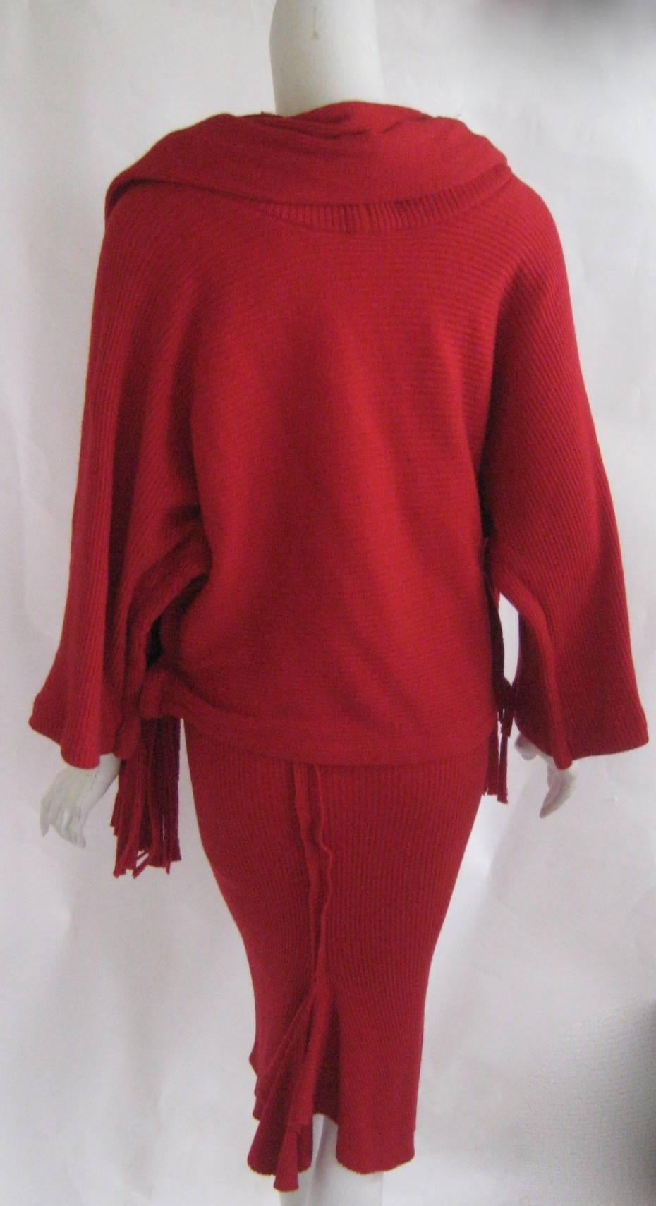 Women's Rare 1980s Patrick Kelly Button Sweater Ensemble  For Sale