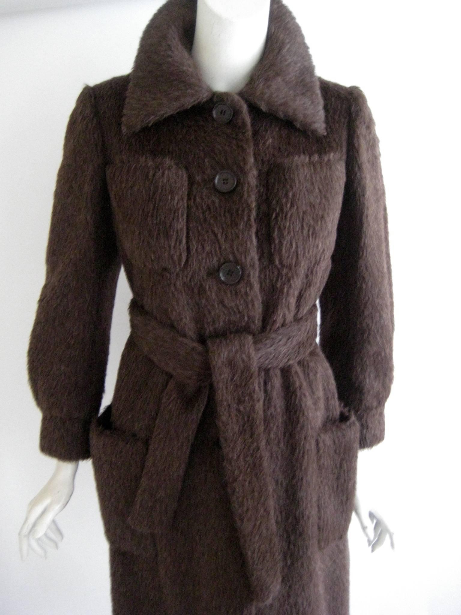 Women's 1960s Norman Norell Alpaca Wrap Coat
