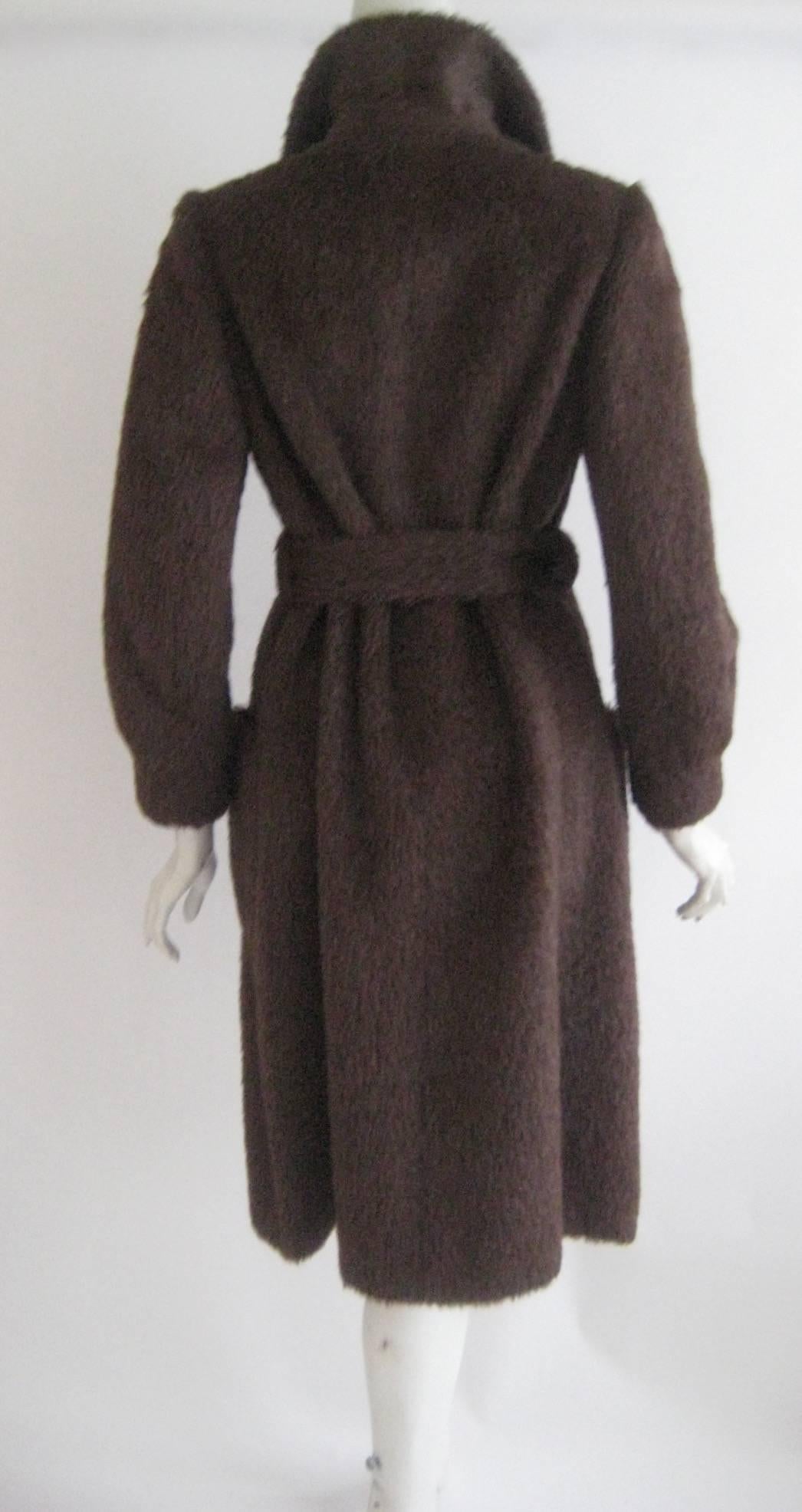 1960s Norman Norell Alpaca Wrap Coat In Excellent Condition In Chicago, IL
