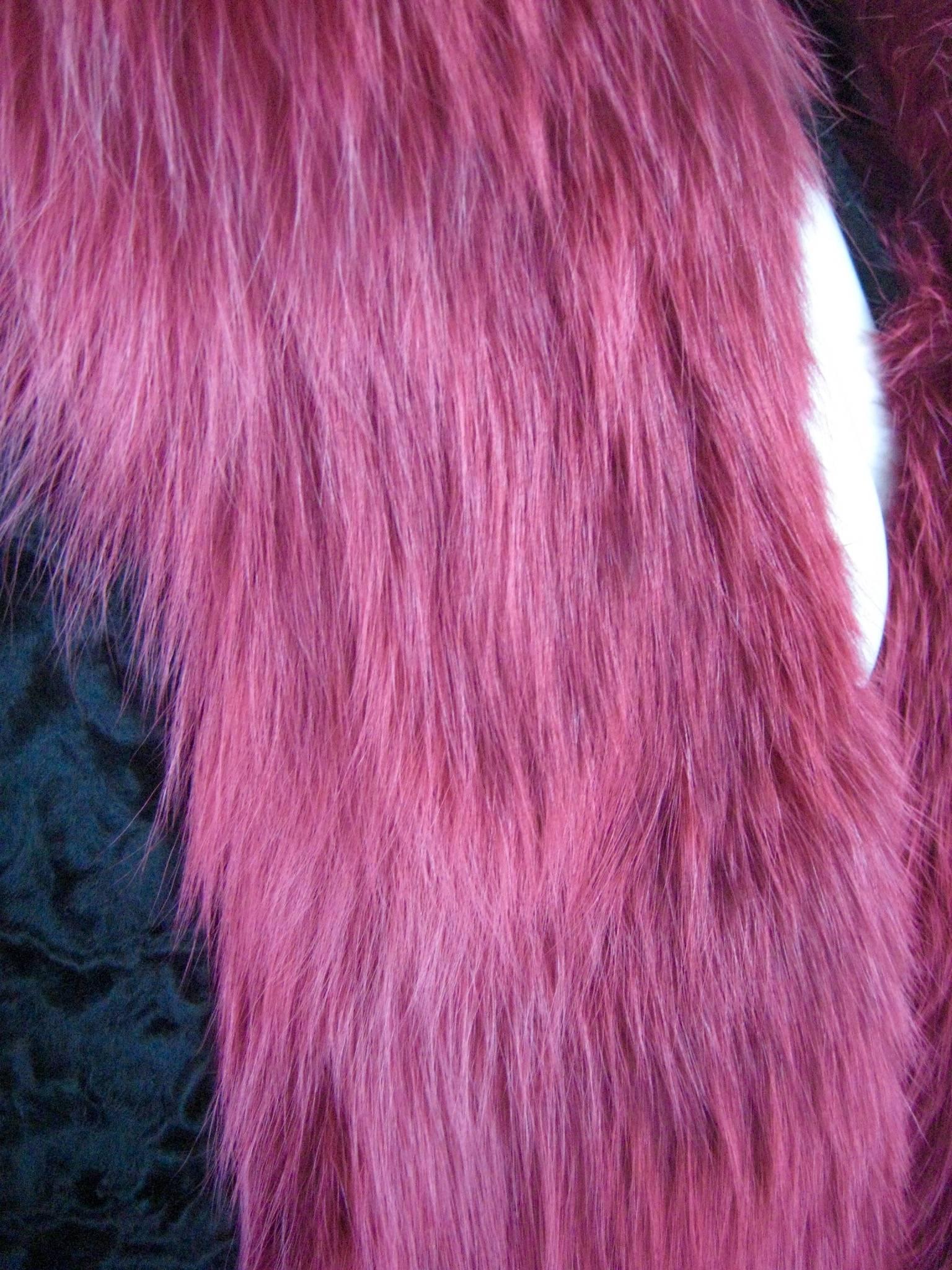 Vintage Broadtail Bolero Shrug with Pink Fox Trim 3
