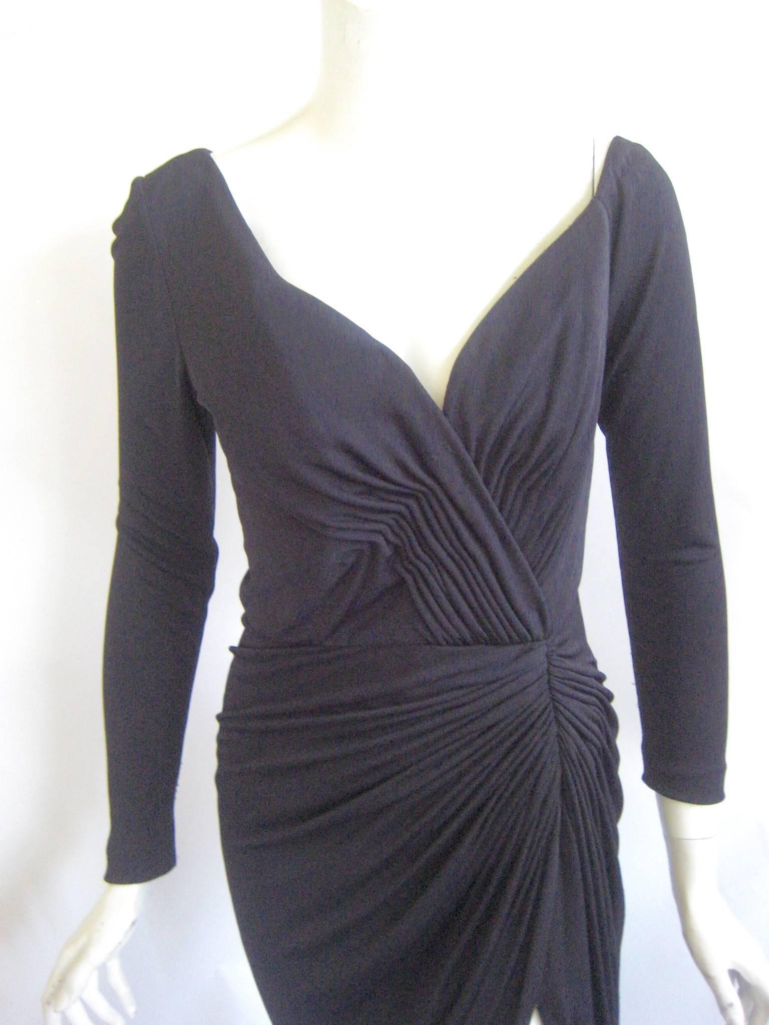 1980s Vicky Tiel Couture Jersey Evening Gown 3
