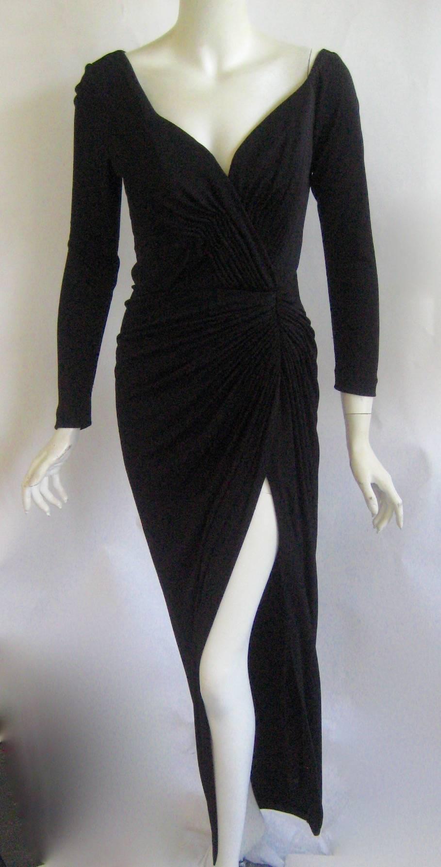 1980s Vicky Tiel Couture Jersey Evening Gown 1