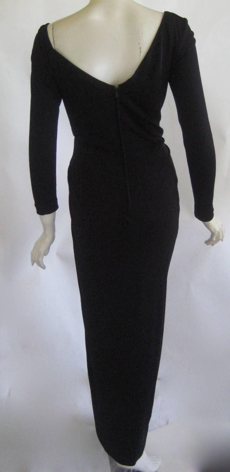 1980s Vicky Tiel Couture Jersey Evening Gown In Good Condition In Chicago, IL
