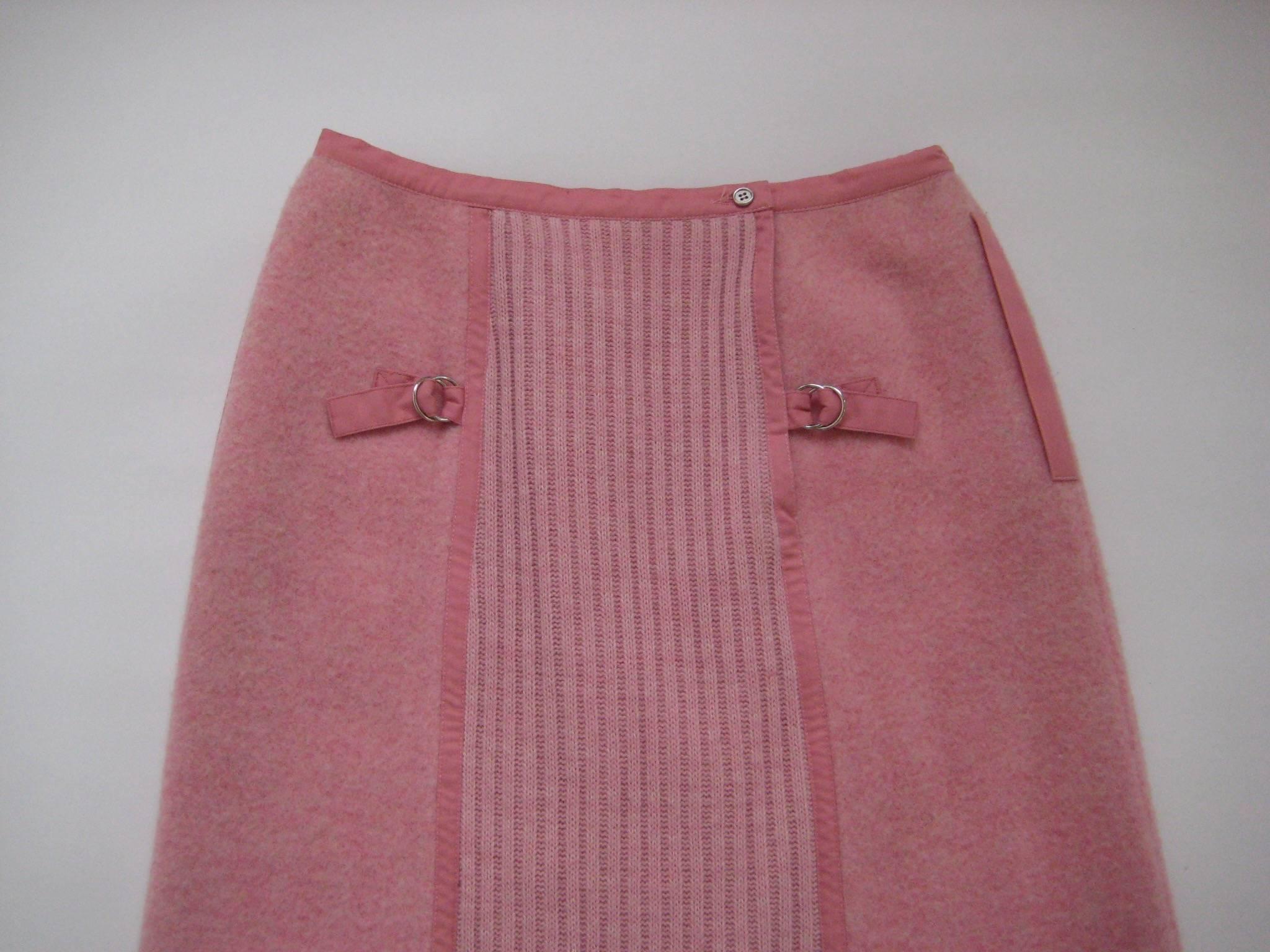 Women's 1960s Courreges Pink Sweater Skirt