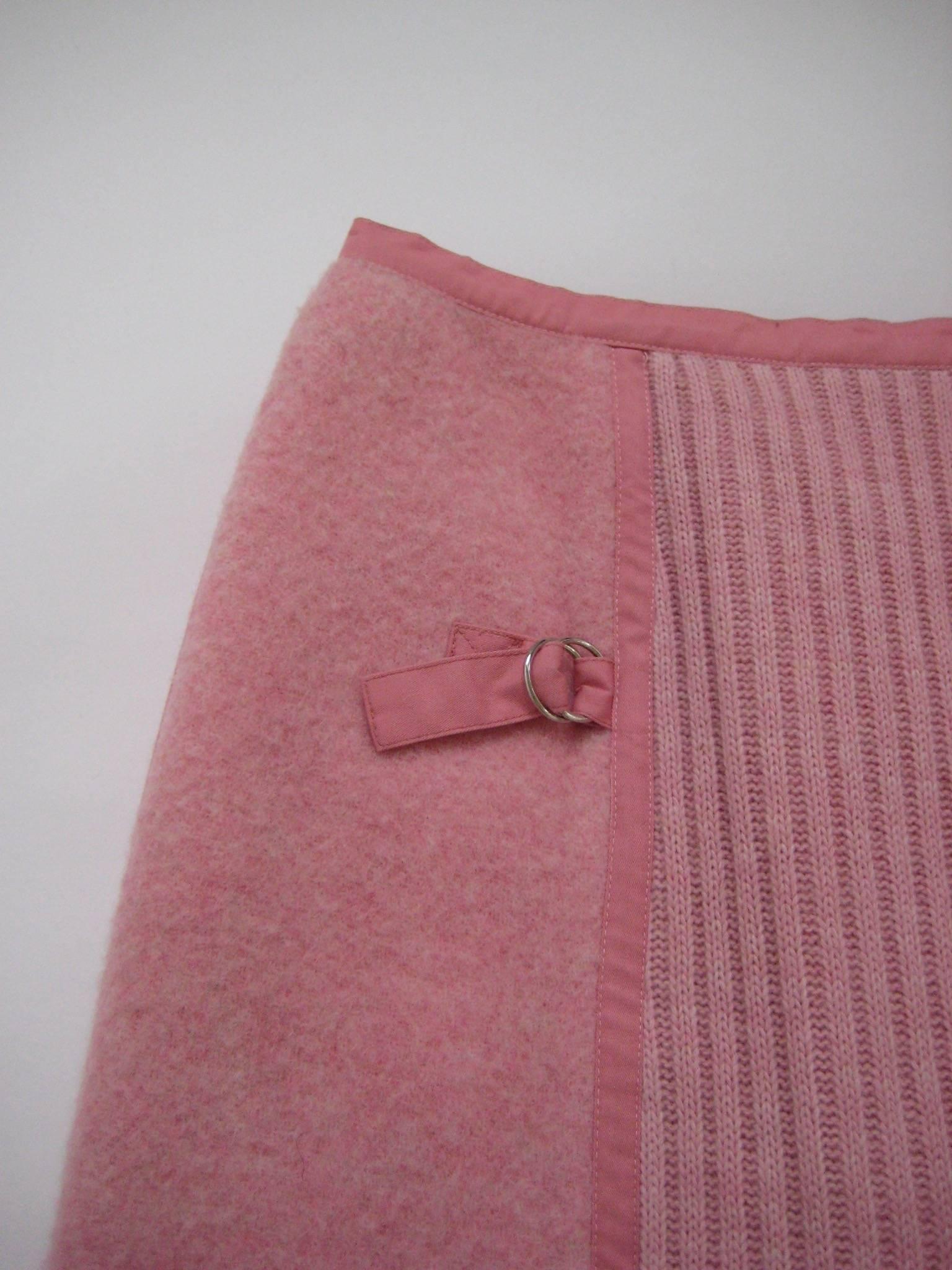 1960s Courreges Pink Sweater Skirt In Excellent Condition In Chicago, IL