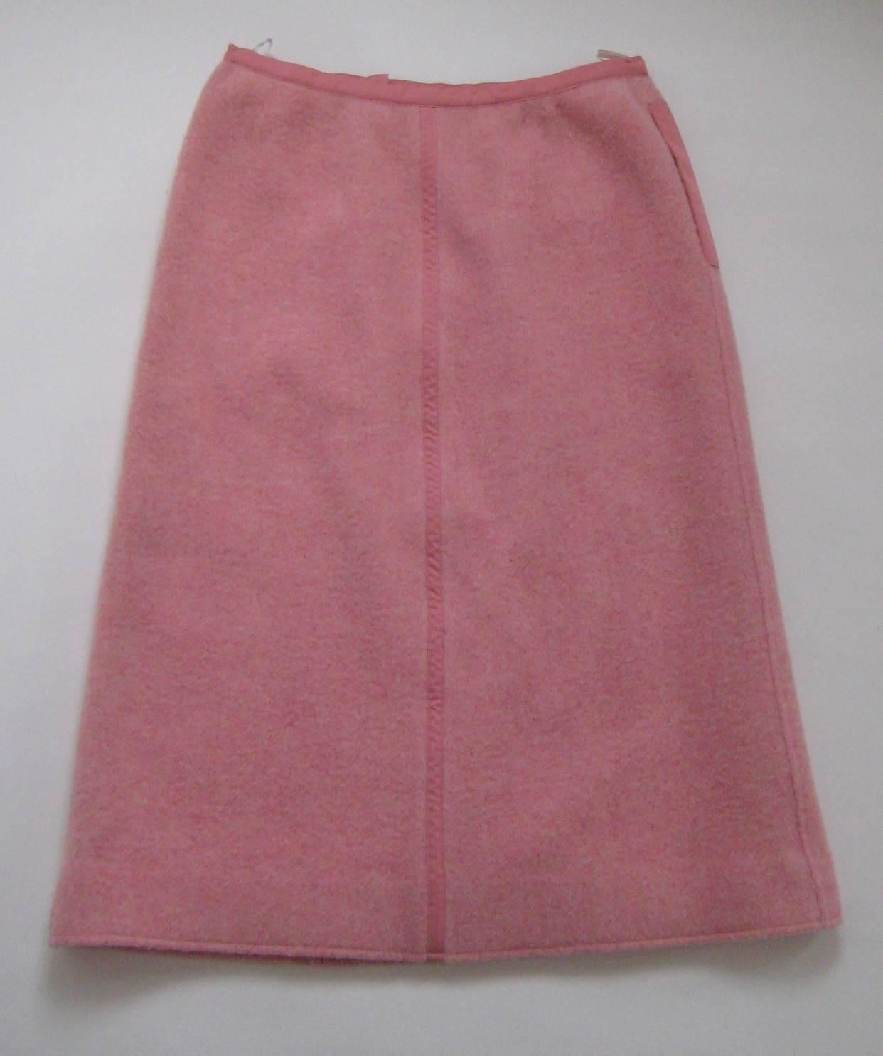 1960s Courreges Pink Sweater Skirt 2