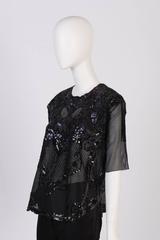 Ms MIN Embellished Lion Organza Blouse