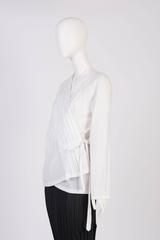 Pleated Wrap Blouse