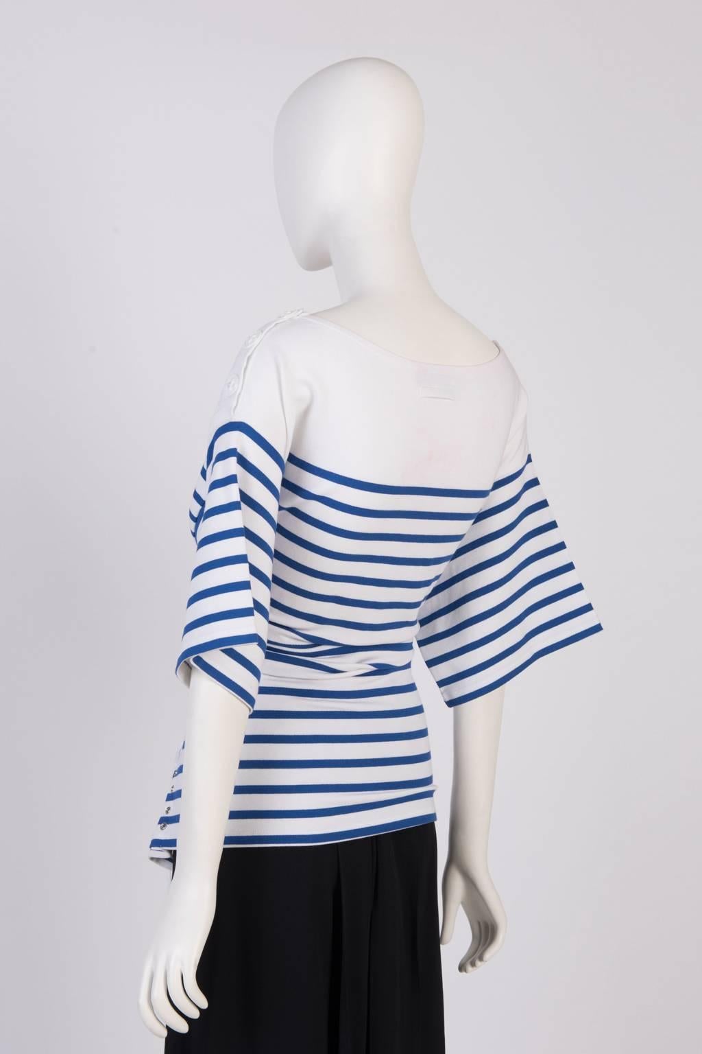 Jean Paul Gultier Stripe Tie-Up T-shirt In New Condition For Sale In Xiamen, Fujian
