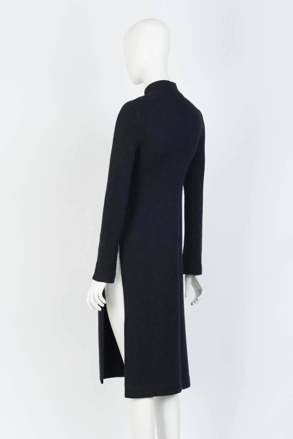 Ann Demeulemester Side Split Knit Tunic Coat In Excellent Condition For Sale In Xiamen, Fujian